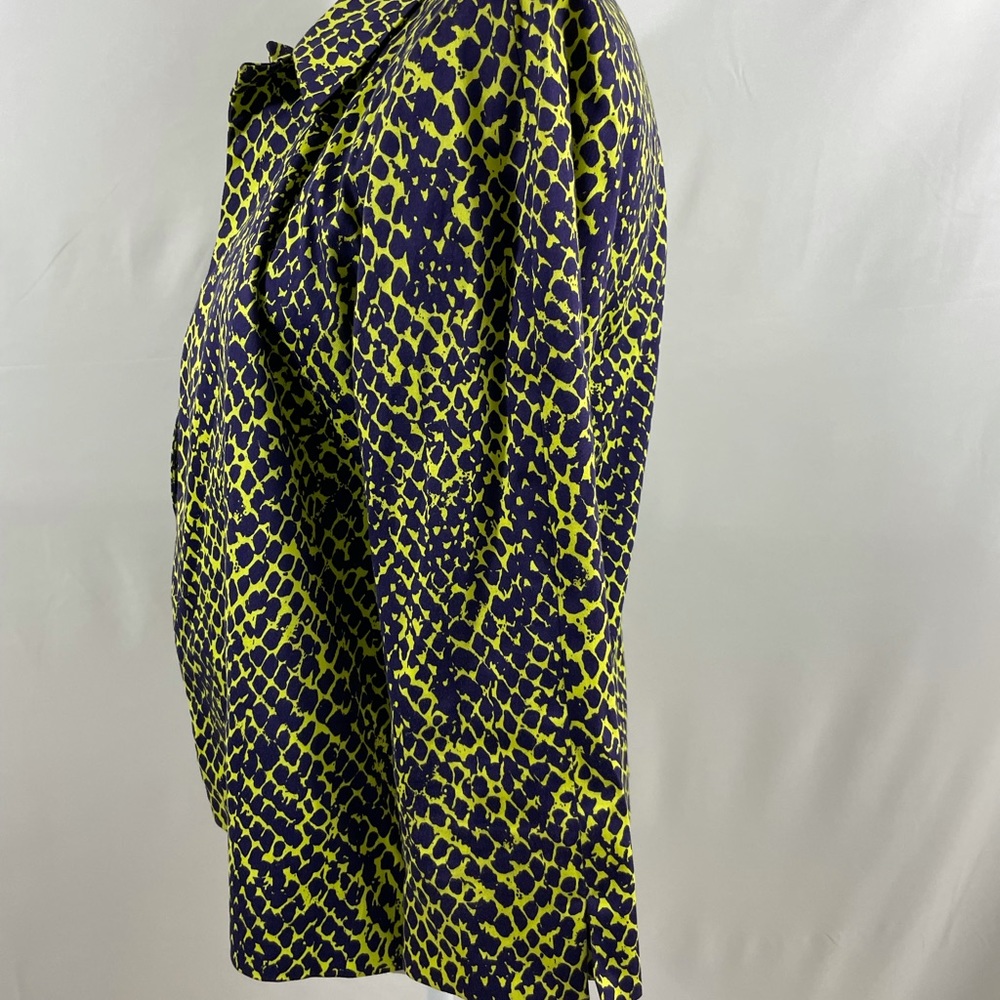 Linda Allard Ellen Tracy Women Suit Jacket Neon green purple Snake Print 6P - Picture 5 of 11